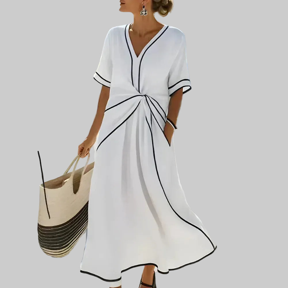 Carla | Vestido largo elegante de verano de corte fluido