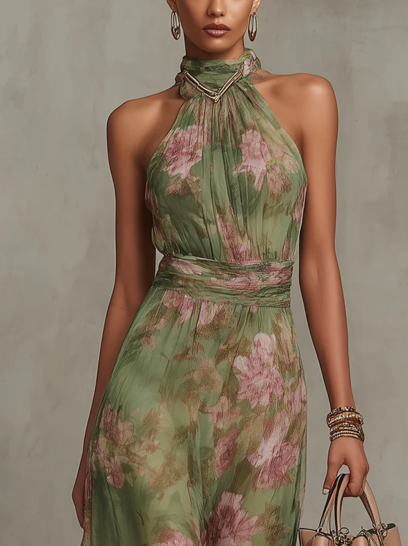 Elara | Vestido largo elegante de verano con estampado floral