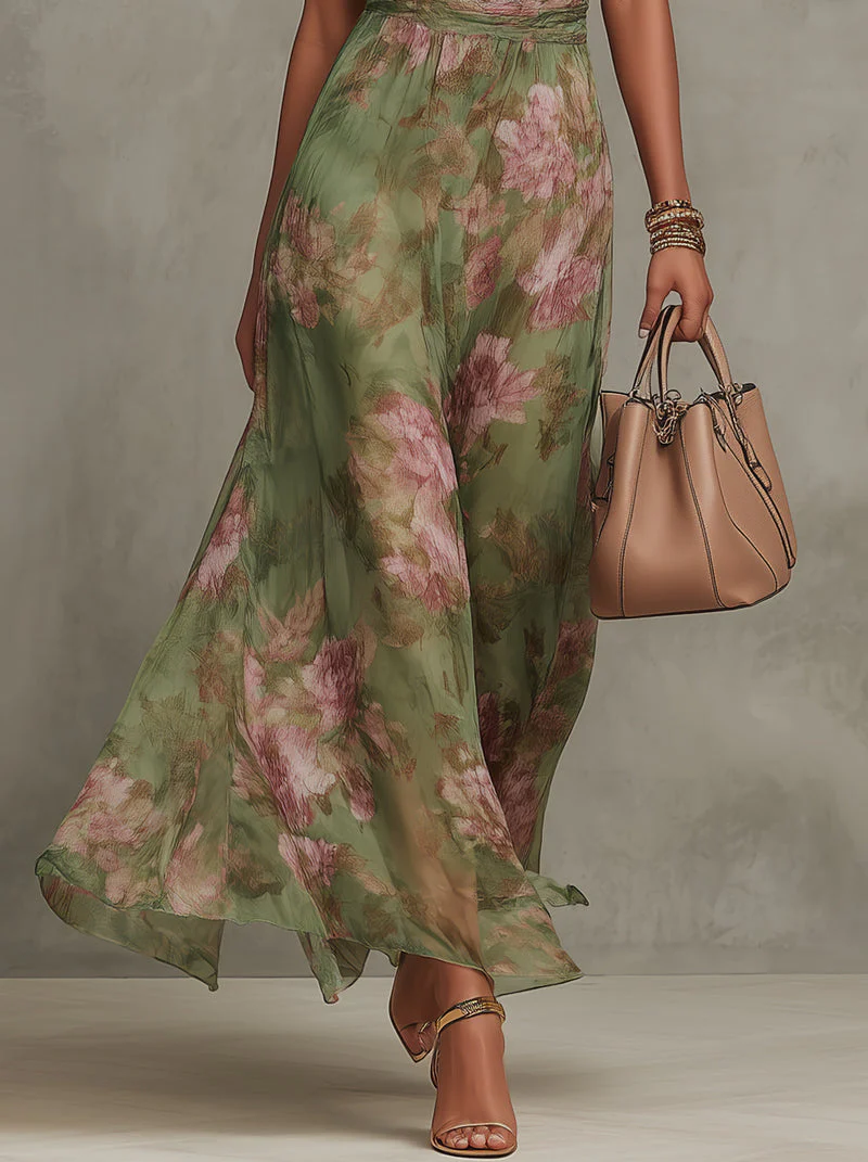 Elara | Vestido largo elegante de verano con estampado floral