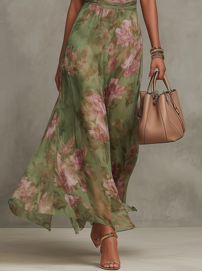 Vestido Elara | Vestido Largo Elegante de Verano con Estampado Floral