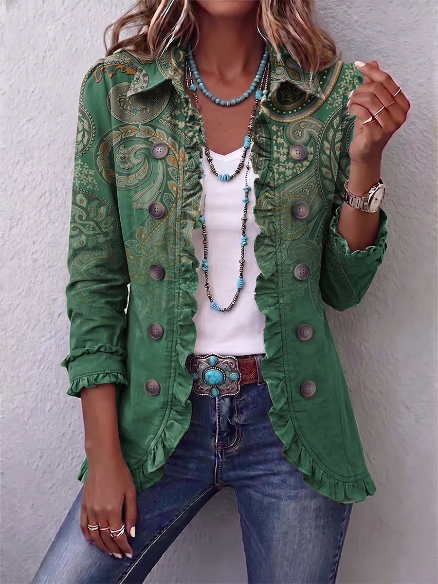 Chaqueta Constanza en verde, vista frontal
