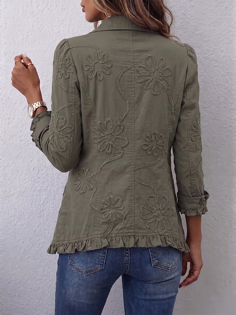 Chaqueta Alejandra en verde, vista trasera