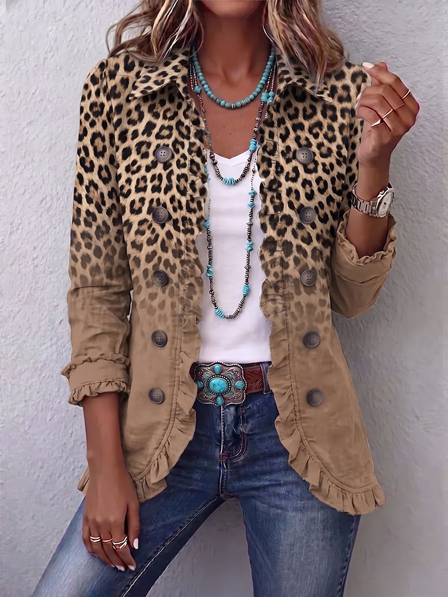 Chaqueta Corina en camello, vista frontal