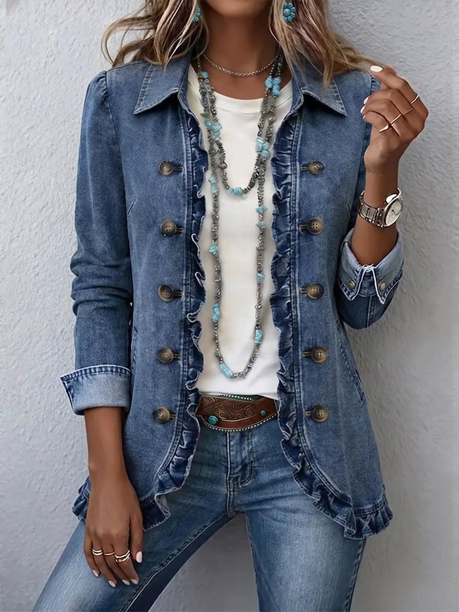 Chaqueta Federica en azul, vista frontal