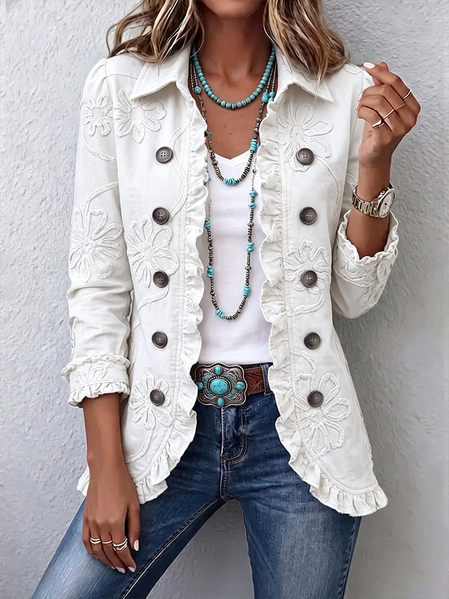Chaqueta Camelia en marfil, vista frontal