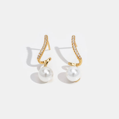 Pendientes Susana de onda con perla