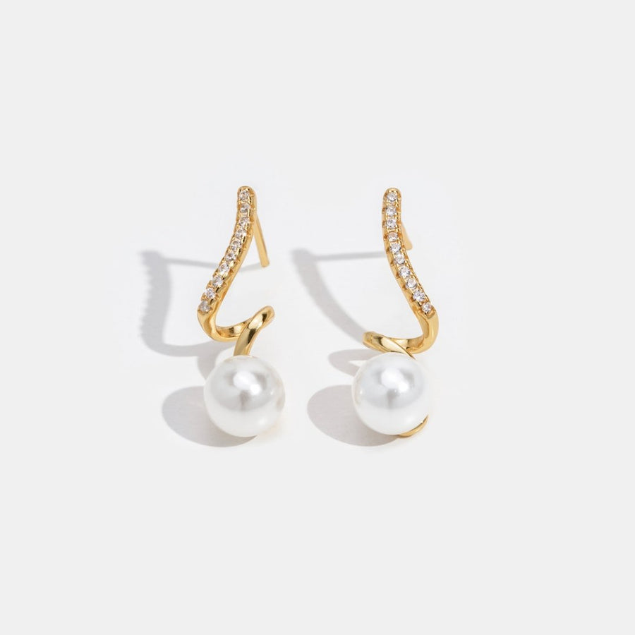 Pendientes Susana de onda con perla