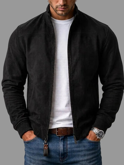 Bomber Valero en negro, vista frontal