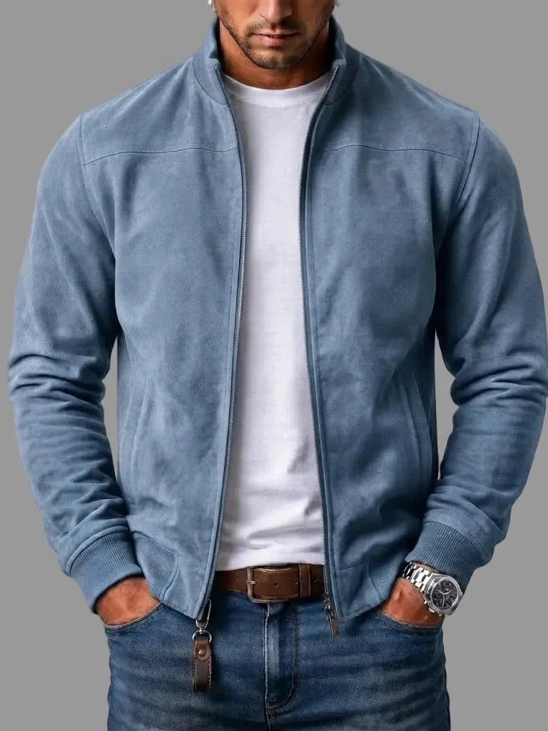 Bomber Valero en azul claro, vista frontal