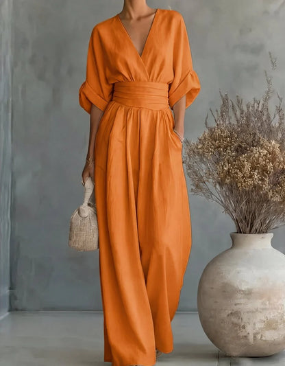 Mono Valentina | Mono Elegante con Escote en V y Manga Ancha